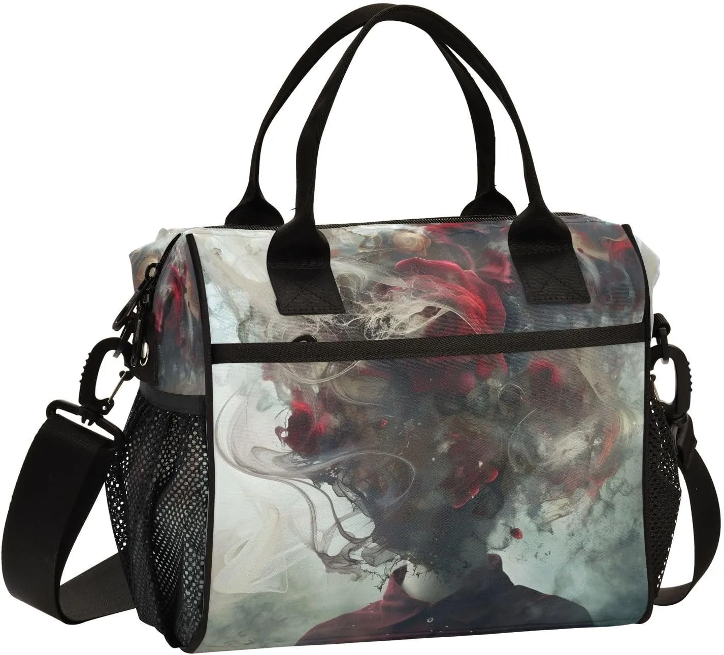 Chaotic Life Insulated Lunch Bag Leakproof Freezable Cooler Bag with Adjustable Shoulder Strap for Office Work Picnic Beach,M