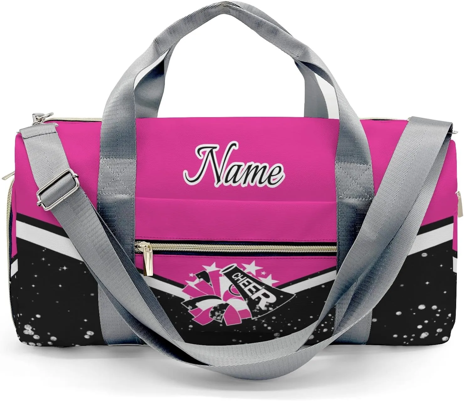 Cheer Cheerleader Personalized Duffel Bag Customized Yoga Bags with Name Travel Duffel Bag Shoulder Bag Rose Madder Weekender Bags with Shoe Compartments