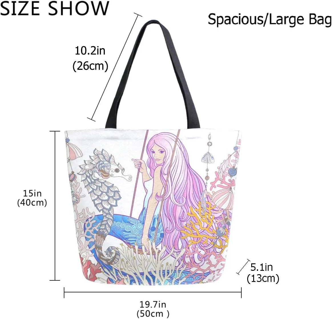 Chic Cute Fashion Style Pattern Extra Large Shoulder Tote Bag for Beach Travel Weekender Gym Grocery Shopping