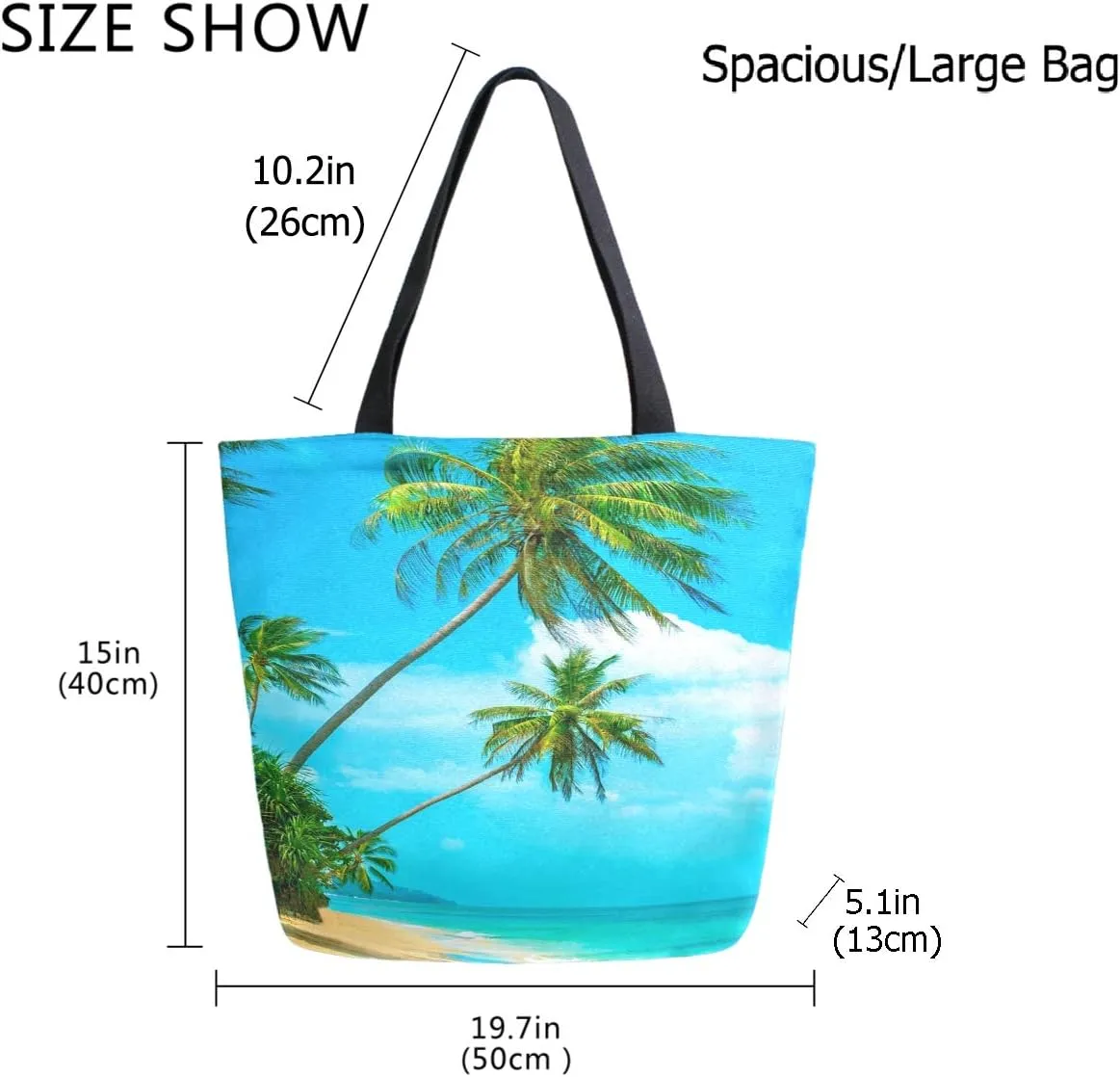 Chic Cute Fashion Style Pattern Extra Large Shoulder Tote Bag for Beach Travel Weekender Gym Grocery Shopping