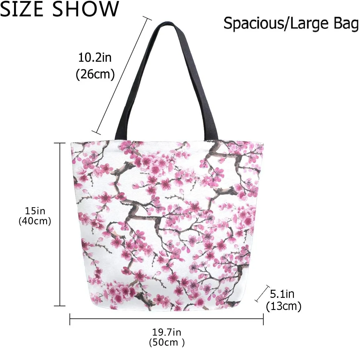 Chic Lifelike Pattern Extra Large Shoulder Tote Bag for Beach Travel Weekender Gym Grocery Shopping