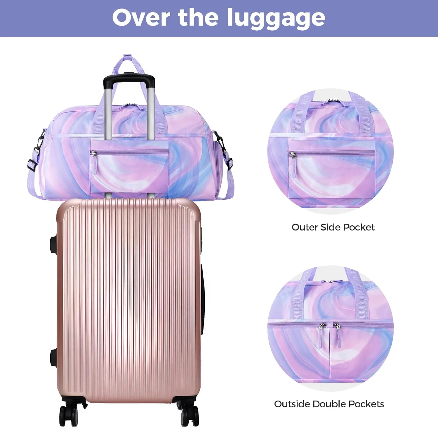 Choco Mocha Girls Duffle Bag for Travel Sports Duffle Bag with Shoe Compartment Gym Duffle Tote Bag Dance Duffle Bags for Teen Girls Black