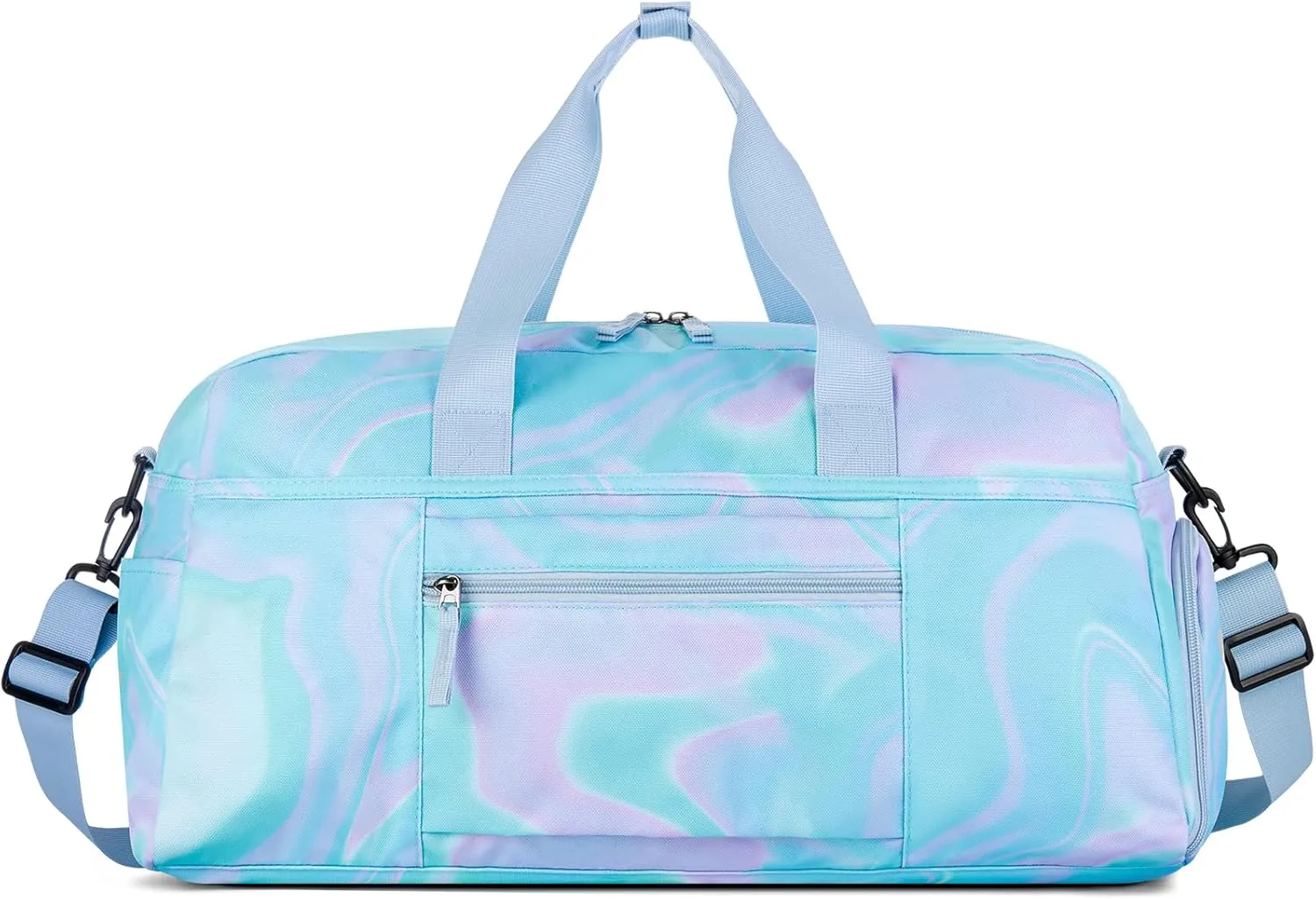 Choco Mocha Girls Duffle Bag for Travel Sports Duffle Bag with Shoe Compartment Gym Duffle Tote Bag Dance Duffle Bags for Teen Girls Fluid Teal