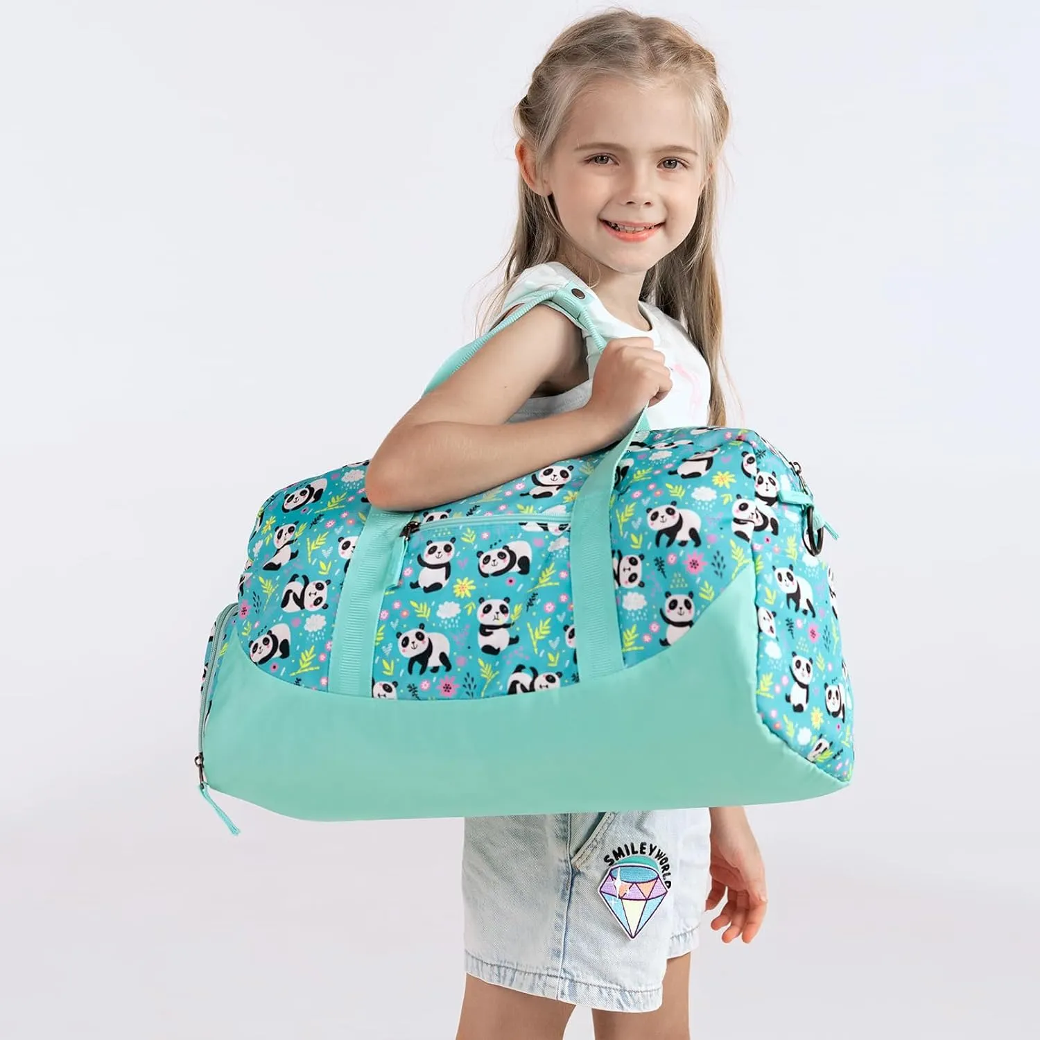 Choco Mocha Kids Duffle Bag Girls - Galaxy Weekender Overnight Bags for Girl Ages 9-12, Blue-Purple