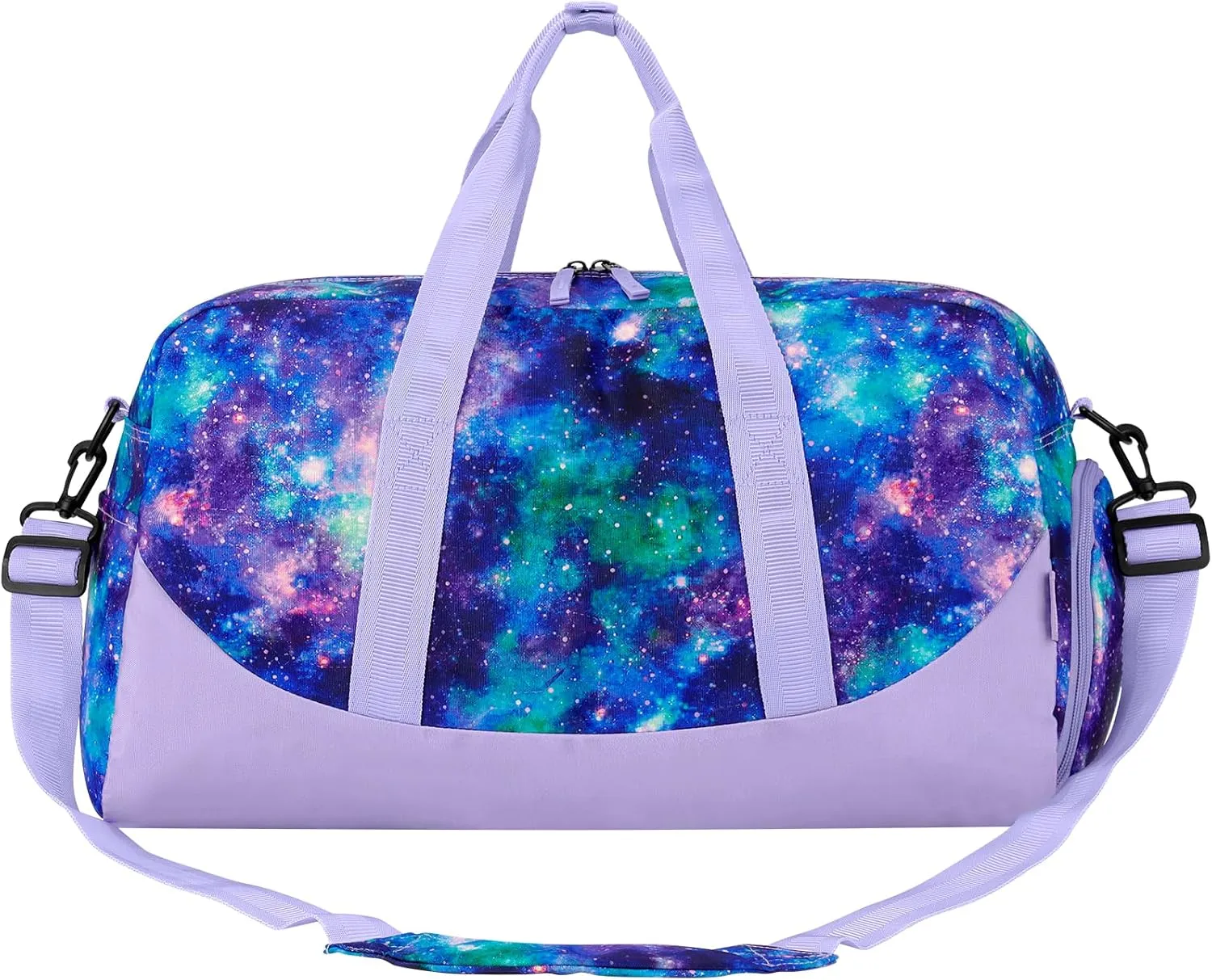 Choco Mocha Kids Duffle Bag Girls - Galaxy Weekender Overnight Bags for Girl Ages 9-12, Purple