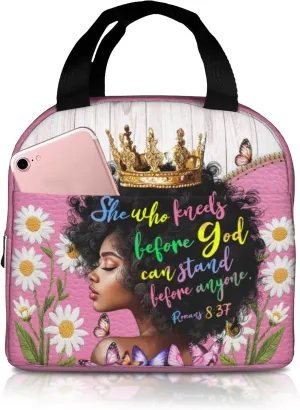 Christian Insulated Lunch Bag Religious Lunch Box Gift for Women Inspirational Spiritual Jesus Bible Verses Lunch Bag Leakproof Reusable Cooler Tote for Office Work Picnic