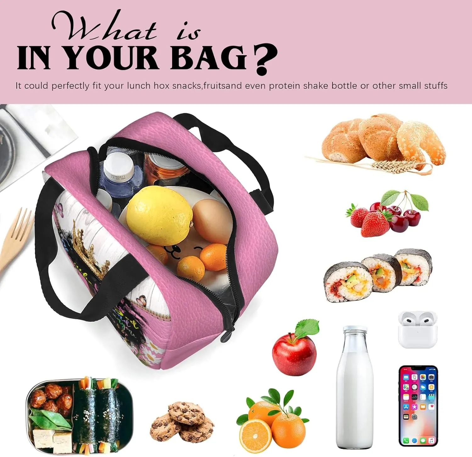 Christian Insulated Lunch Bag Religious Lunch Box Gift for Women Inspirational Spiritual Jesus Bible Verses Lunch Bag Leakproof Reusable Cooler Tote for Office Work Picnic