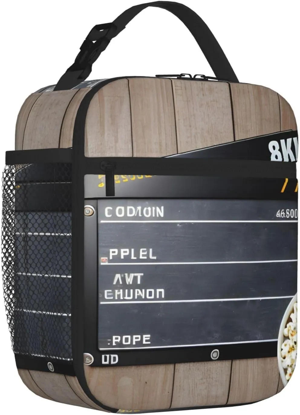 Cinema Movie Clapboard And Popcorn Insulated Lunch Bag For Men Women Lunchbox Designed For Office Work Travel