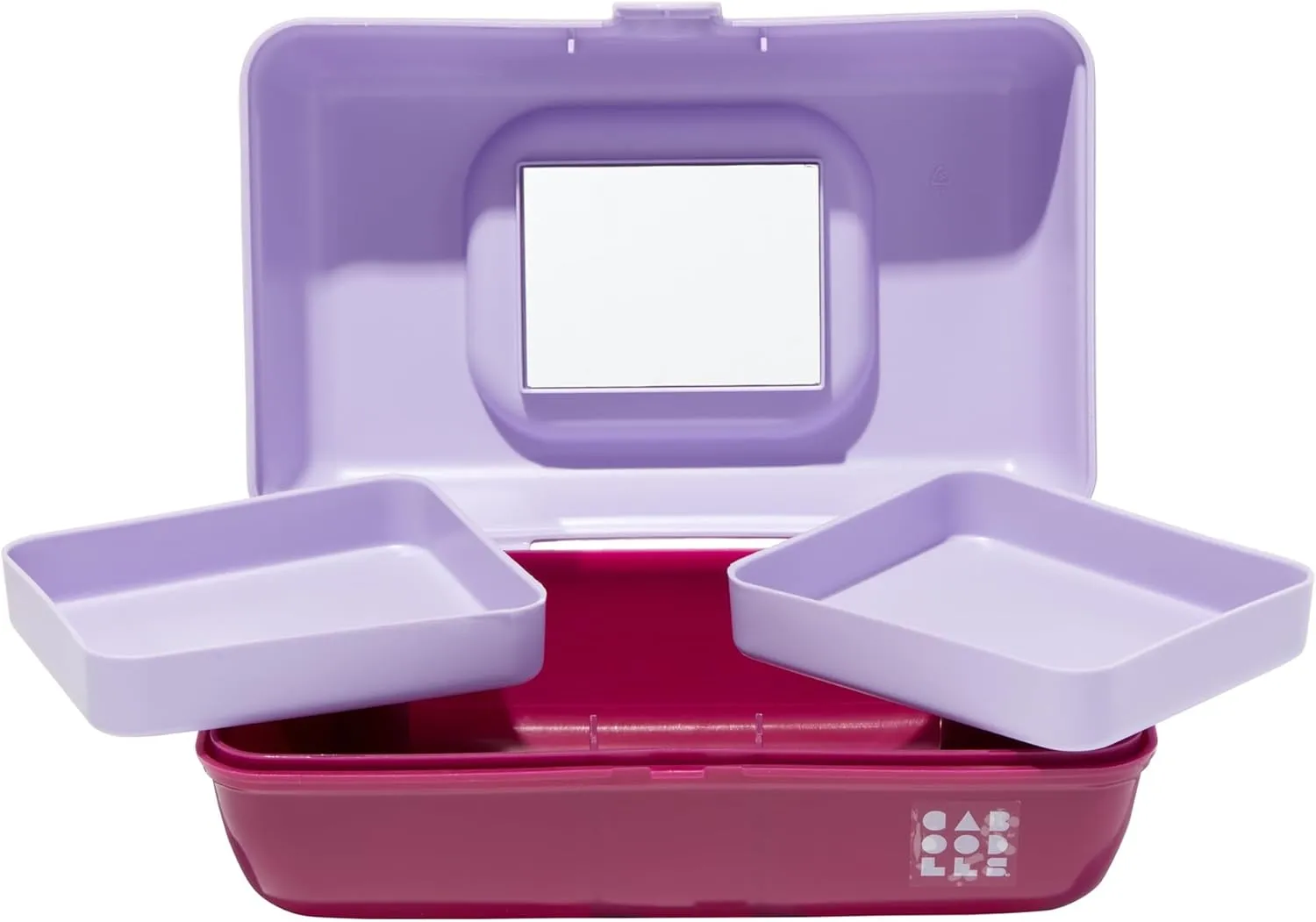 Claire's Features - Caboodles Makeup Case, Pretty in Petite Tote, Medium Organizer Storage Box with Mirror - Lavender & Violet: 9 x 5.5 x 3.8 inches