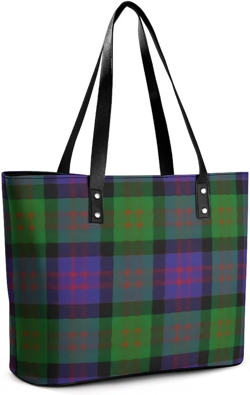 Clan Rutherford Tartan Large Capacity Portable Leather Handbag