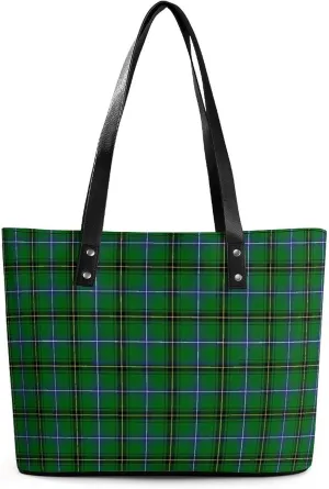 Clan Rutherford Tartan Large Capacity Portable Leather Handbag