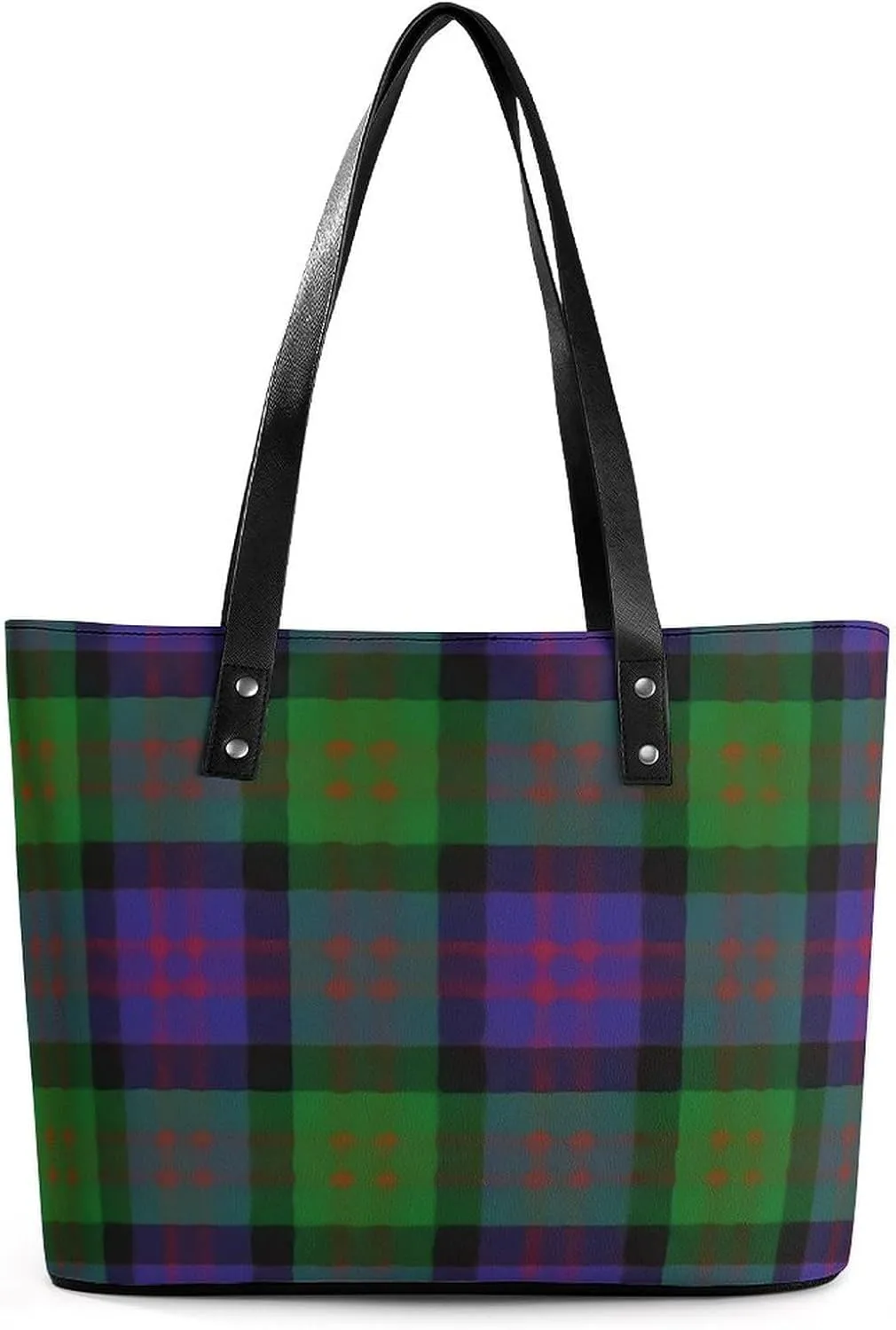Clan Rutherford Tartan Large Capacity Portable Leather Handbag