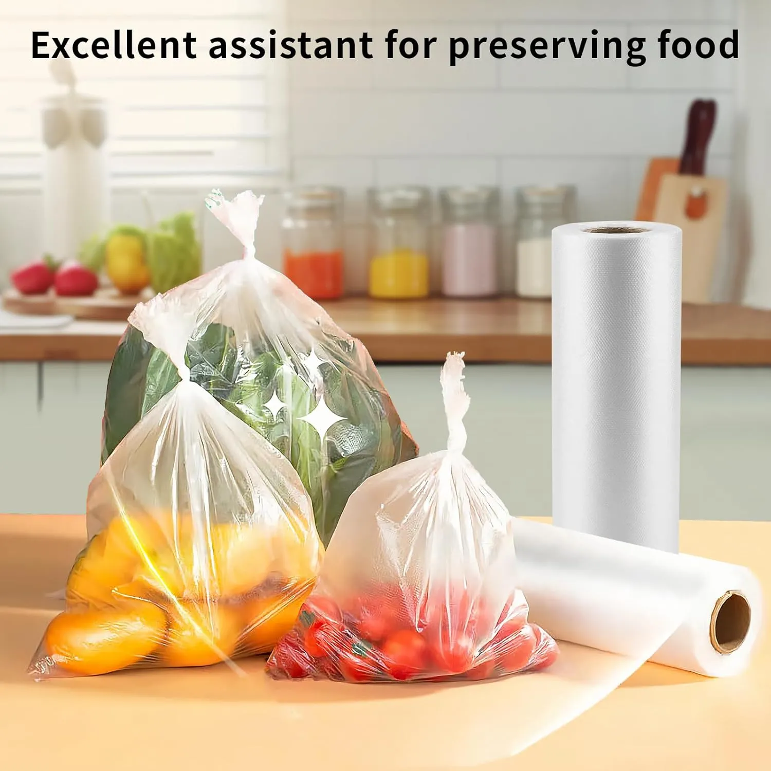 CLASSY Large 14" x 20" 350 Bags/Roll Plastic Food Storage Bags, Plastic Produce bags for Vegetable Fruits, Bread - (1 Roll, Total 350 Bag)