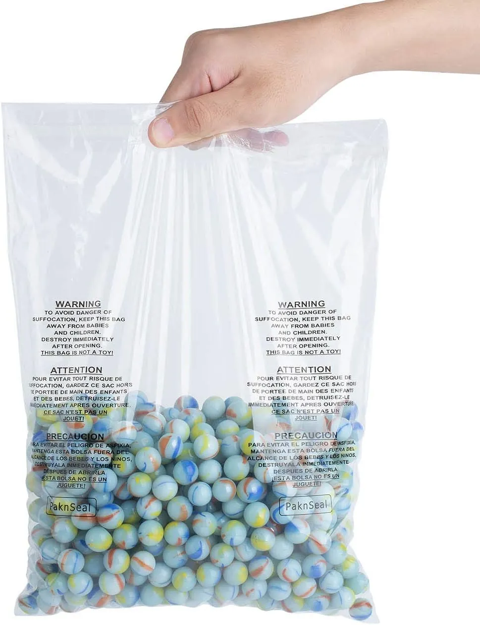 Clear 9x12 Self Seal Poly Bags, Suffocation Warning (200 Count)