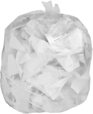 Clear Can Liners Trash Bags - Large Transparent, Heavy-duty Recycling Garbage Bags - Perfect for Commercial Use for Anywhere - 42 Gallon & 1.5mil Thick Clear (50)