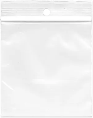 Clear Hang Hole Poly Bag, Reclosable Plastic Bags, 10 x 12 Inch, 2 Mil, 1000 Pack