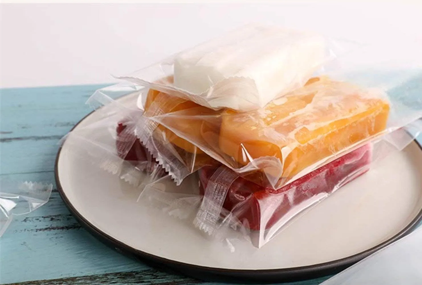 Clear Ice Pop/Candy Plastic Bags Food Grade Hot Sealing Packing Containers 4.7X7.5 Inch 200 Pcs