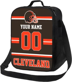 Cleveland Lunch Box Lunch Bag Custom Any Name and Number Adjustable Strap Sport Insulated Lunch Bags Personalized Gifts for Men Women