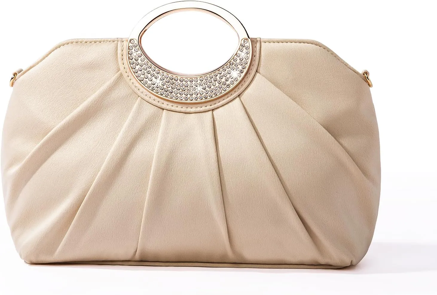 Clutch Purses for Women Formal, Soft Pleated Fabric Evening Bag, Dressy Handbags for Party, Prom, Wedding