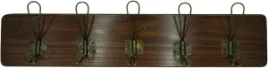 Coat Hanger Wall Mount - 24 Inch Coat Rack with 5 Hooks, Rustic Farmhouse, Handcrafted Pine, Bag, Dog Leash Holder for Wall, Durable Entryway Organizer, Expresso Finish
