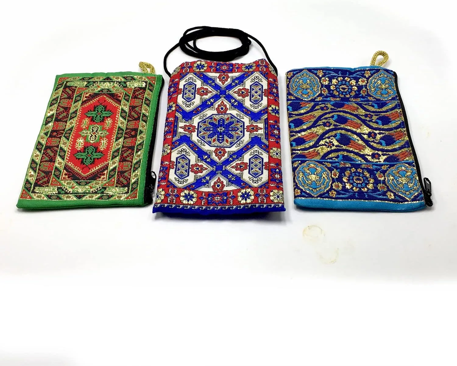 Coin Purse Authentic Patterned Versatile Purse Woven Zipper Pouch Keyring Pouch Coin Wallet Hip Purse Women Makeup Wallet (Set 05)