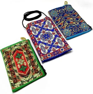 Coin Purse Authentic Patterned Versatile Purse Woven Zipper Pouch Keyring Pouch Coin Wallet Hip Purse Women Makeup Wallet (Set 05)