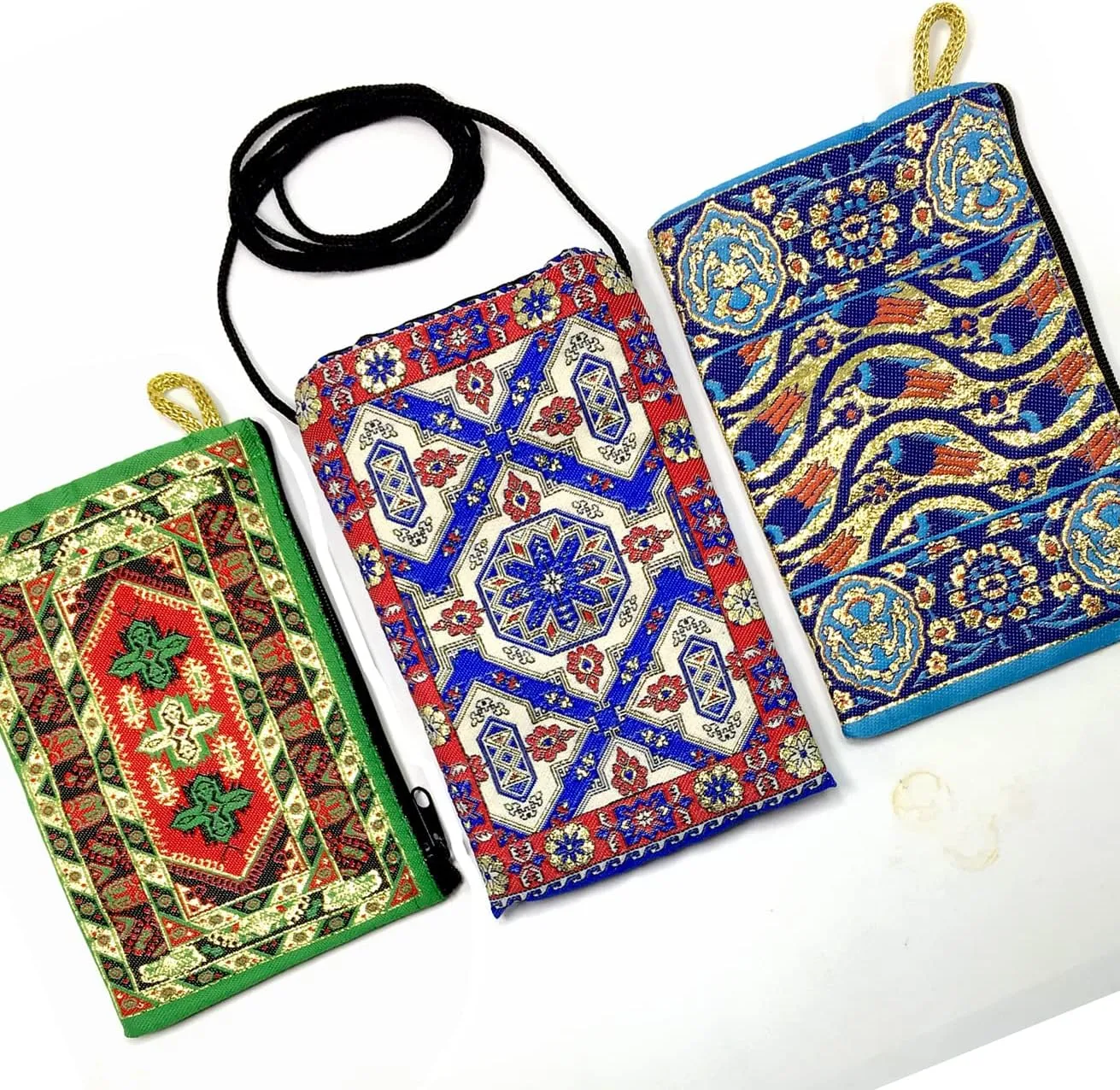 Coin Purse Authentic Patterned Versatile Purse Woven Zipper Pouch Keyring Pouch Coin Wallet Hip Purse Women Makeup Wallet (Set 05)