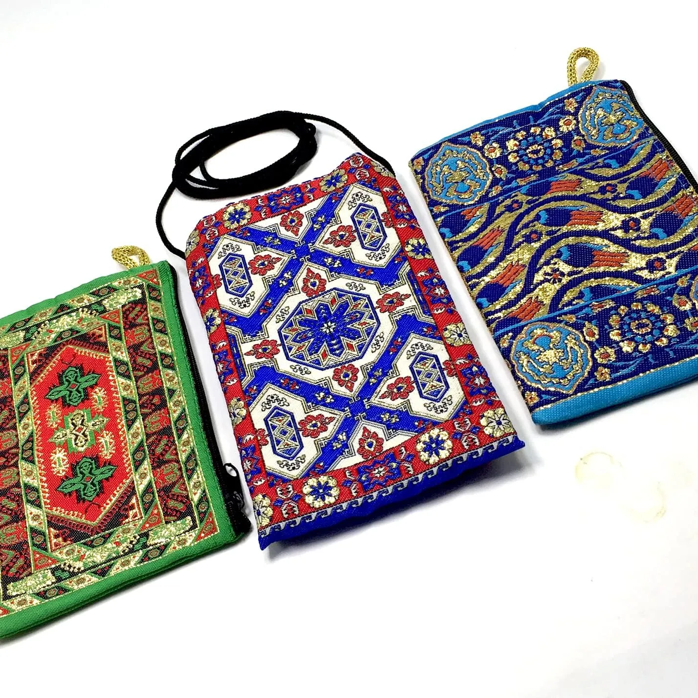 Coin Purse Authentic Patterned Versatile Purse Woven Zipper Pouch Keyring Pouch Coin Wallet Hip Purse Women Makeup Wallet (Set 05)