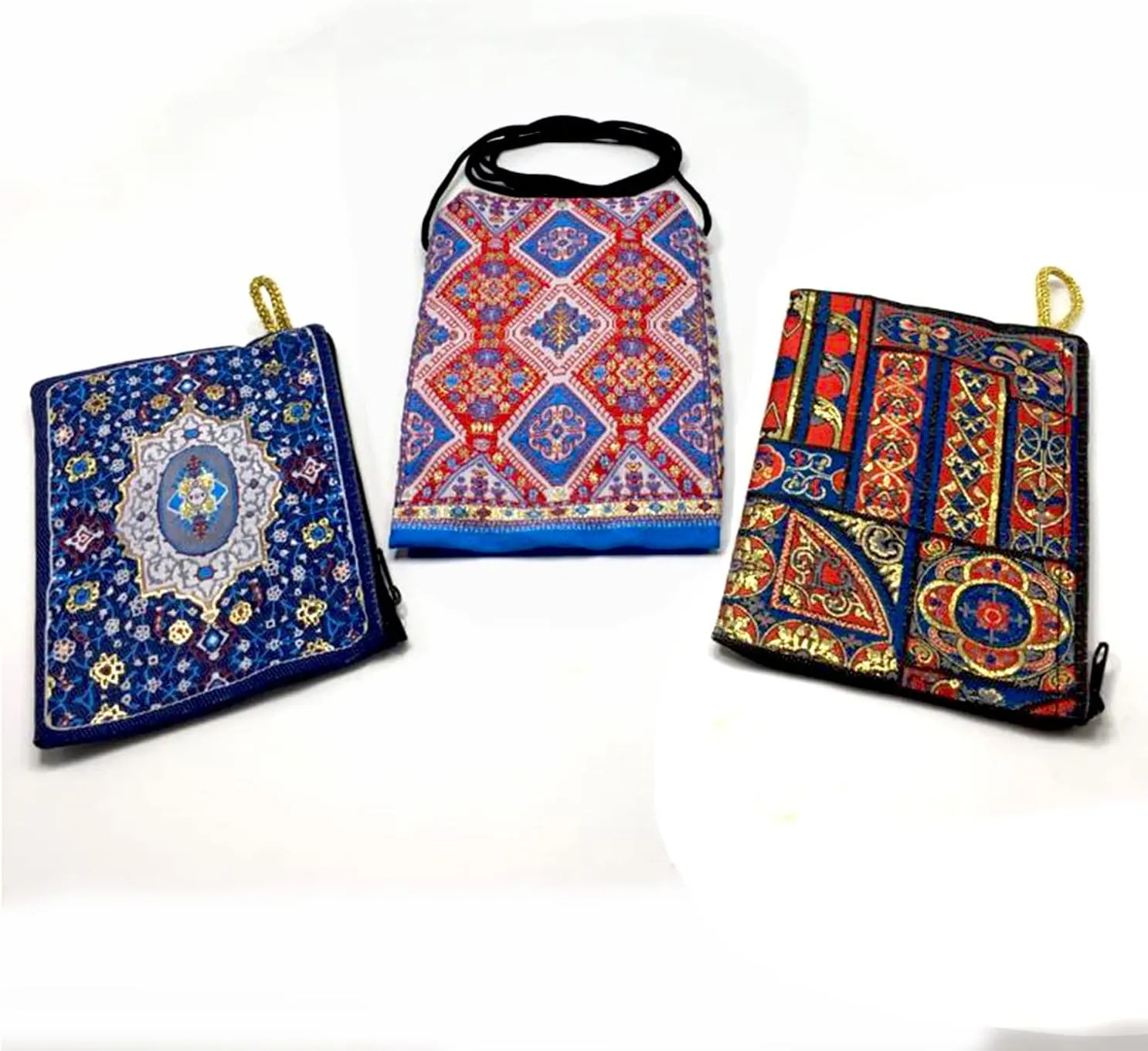 Coin Purse Authentic Patterned Versatile Purse Woven Zipper Pouch Keyring Pouch Coin Wallet Hip Purse Women Makeup Wallet (Set 08)