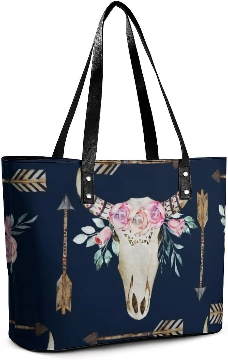 Colorful Print Large Capacity Portable Leather Handbag