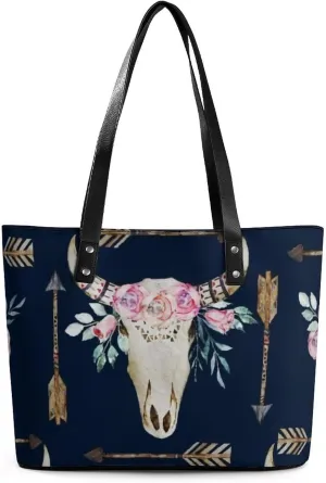 Colorful Print Large Capacity Portable Leather Handbag