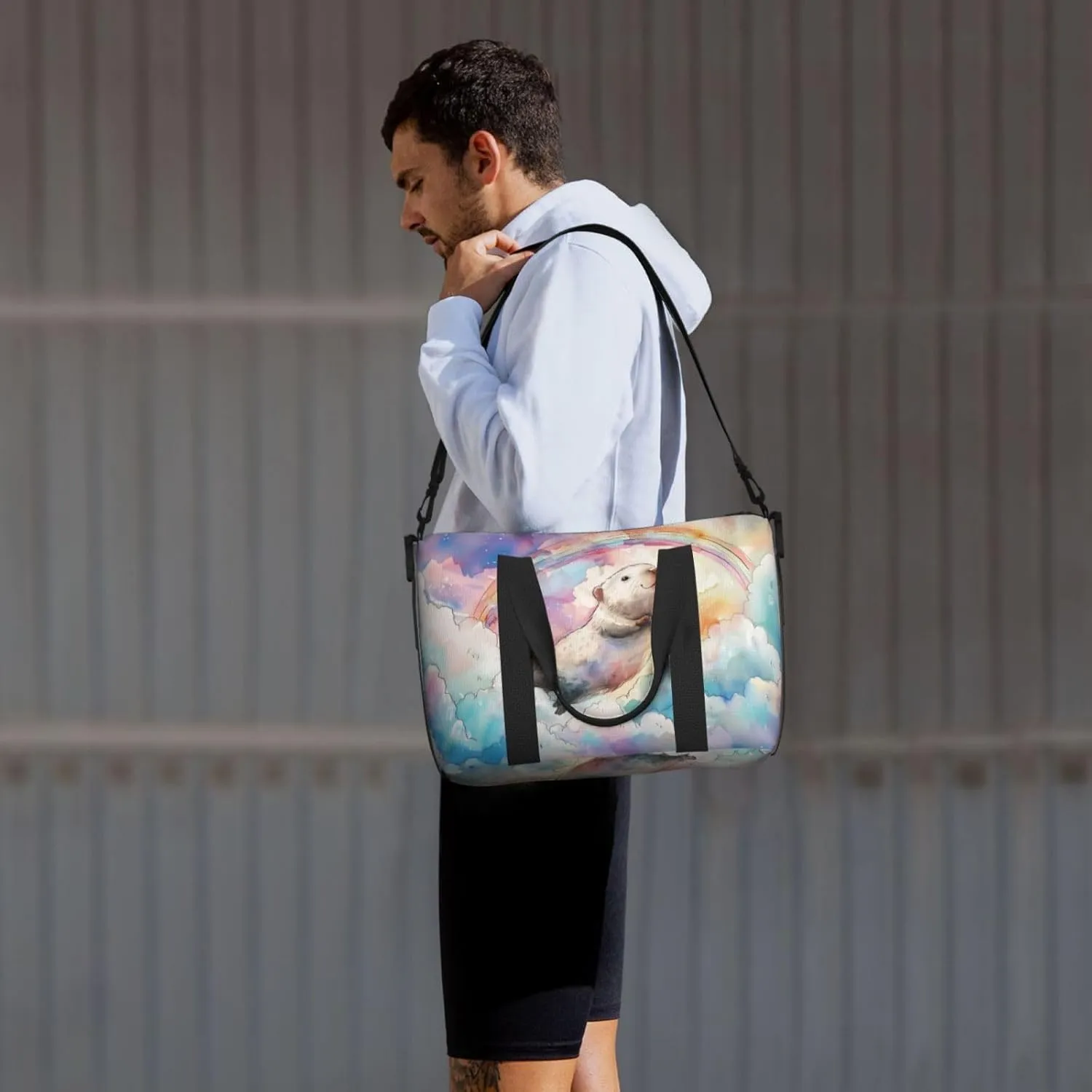 colorful print Travel Duffel Bag, Sports Tote Gym Bag, Swim Pool Bag Large Shoulder Tote Bag for Beach Weekender