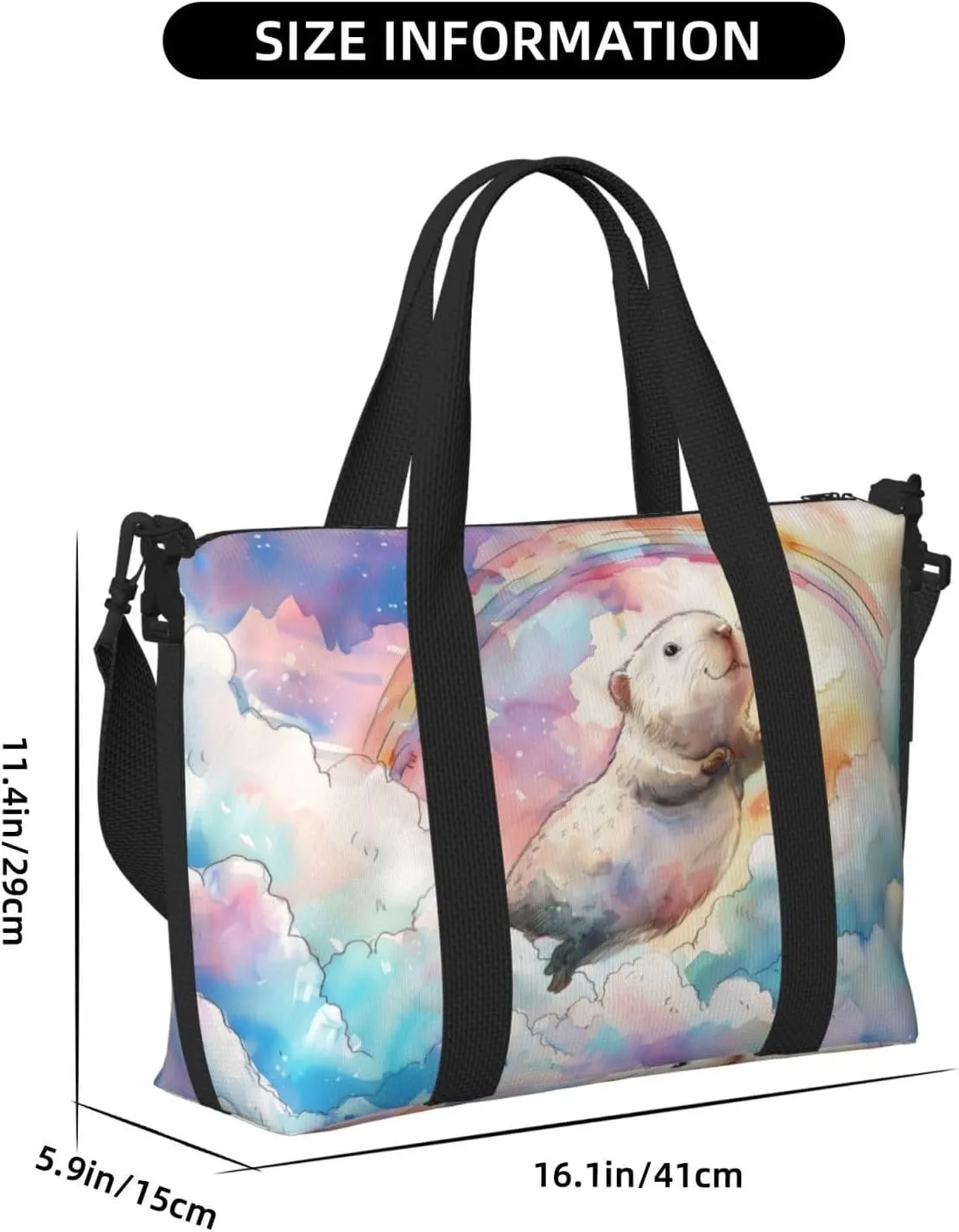 colorful print Travel Duffel Bag, Sports Tote Gym Bag, Swim Pool Bag Large Shoulder Tote Bag for Beach Weekender