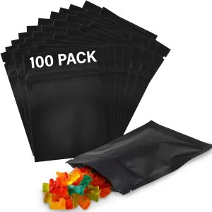 COLSEN Smell Proof Resealable Bags - Matte Black Mylar Bag 3x4 Inches (1oz) Strong Zipper Seal Pouch for Food Storage, Candy, Snacks, Jewelry, Pills, Party Favors Packaging (100pack)