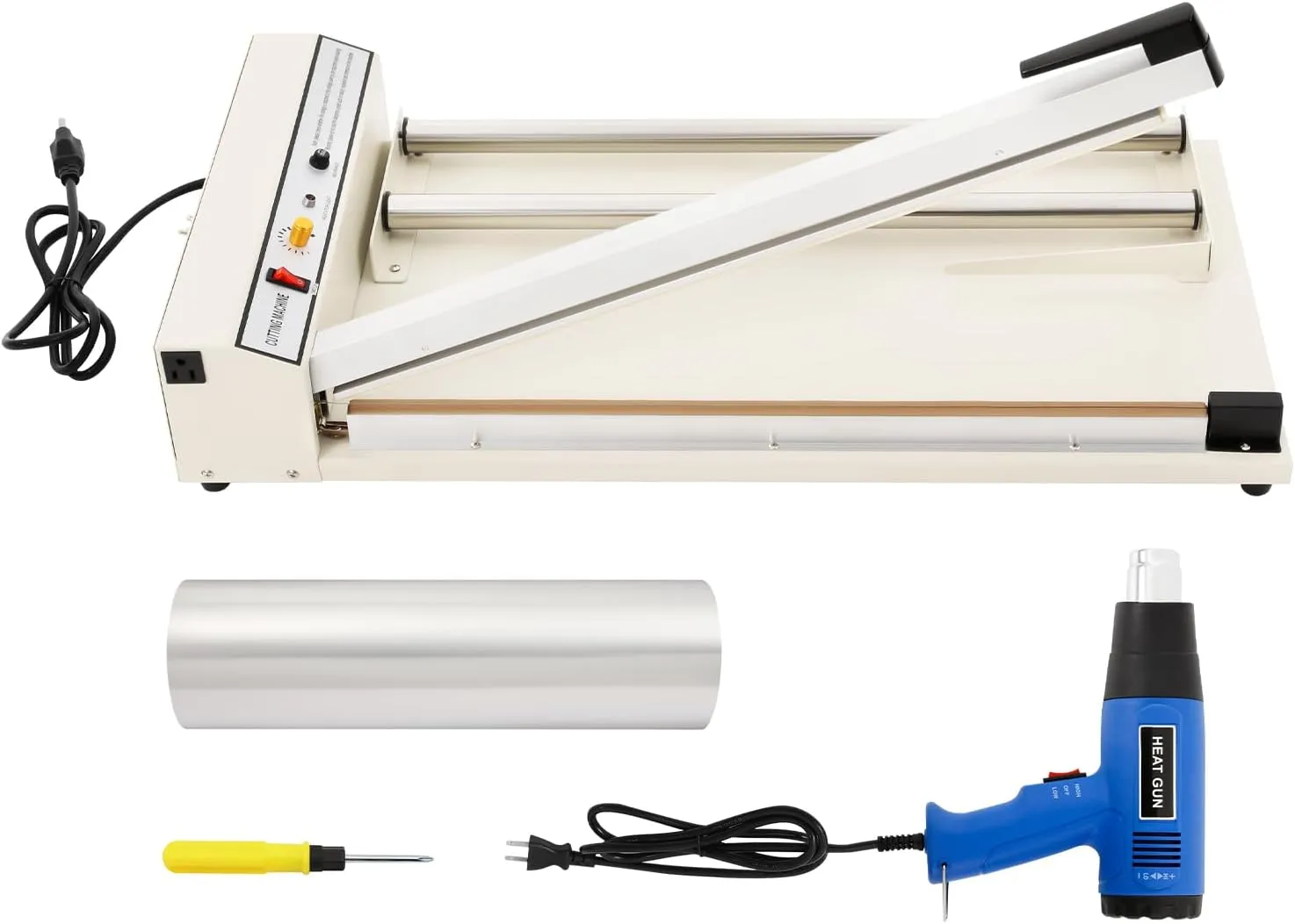 Commercial 530W Manual Food Sealer, 24 Inch Heat Sealer Machine for Plastic Bags 1500W Heat Gun, Shrink Wrap Bag Heavy Sealers for Plastic Bags PE PP Bags