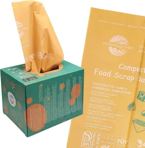 Compostable Trash Bags 13 Gallon, Tall Kitchen Heavey Duty Food Waste Bags, Extra Thick, Certified US BPI ASTM D6400, 49.2 Liter, 50 Count