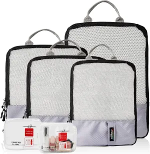 Compression Packing Cubes, 6 Pcs/Set Packing Organizers for Travel, Expandable Luggage Organizer with Toiletry Bag