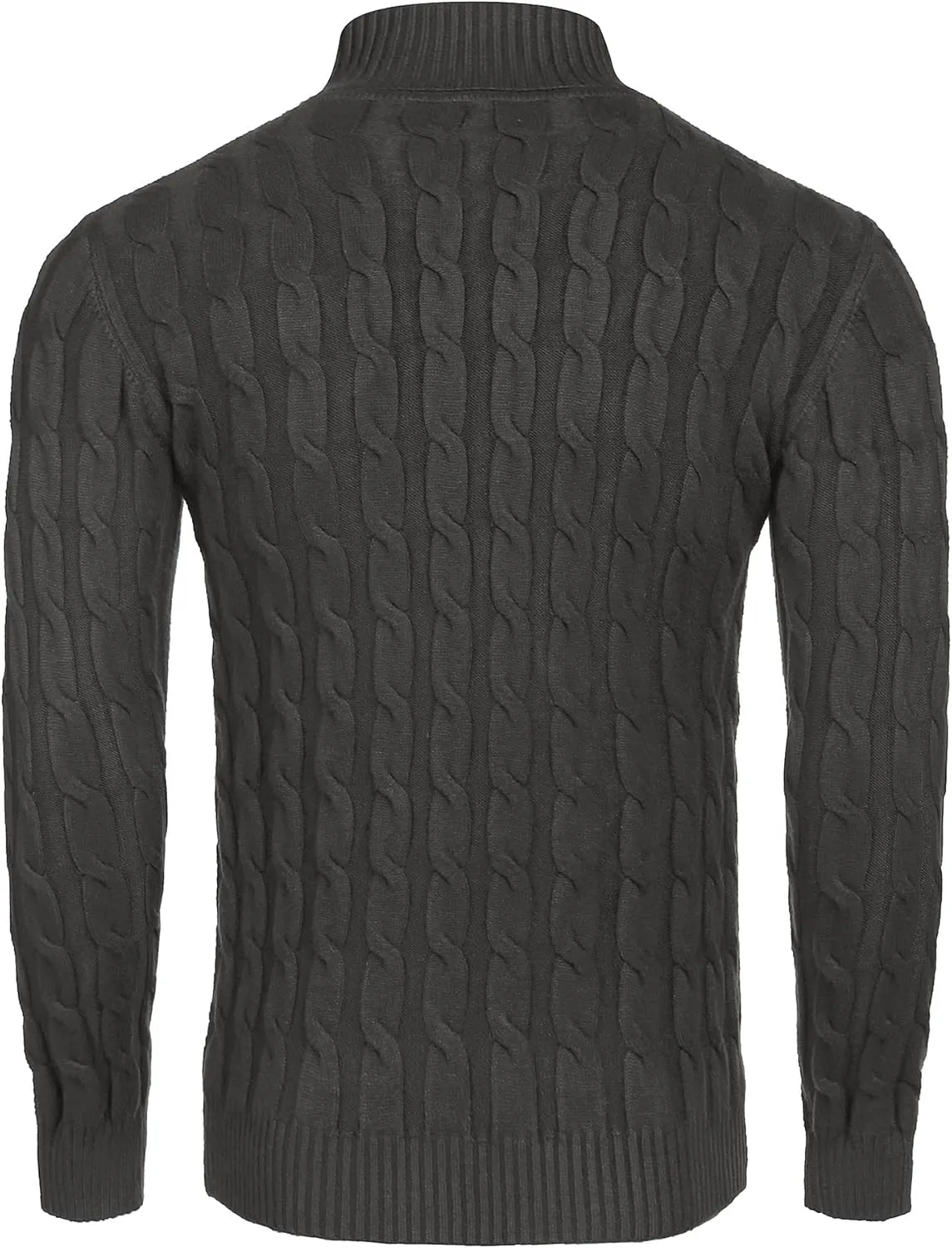 COOFANDY Men's Slim Fit Turtleneck Sweater Casual Twisted Knitted Pullover Sweaters