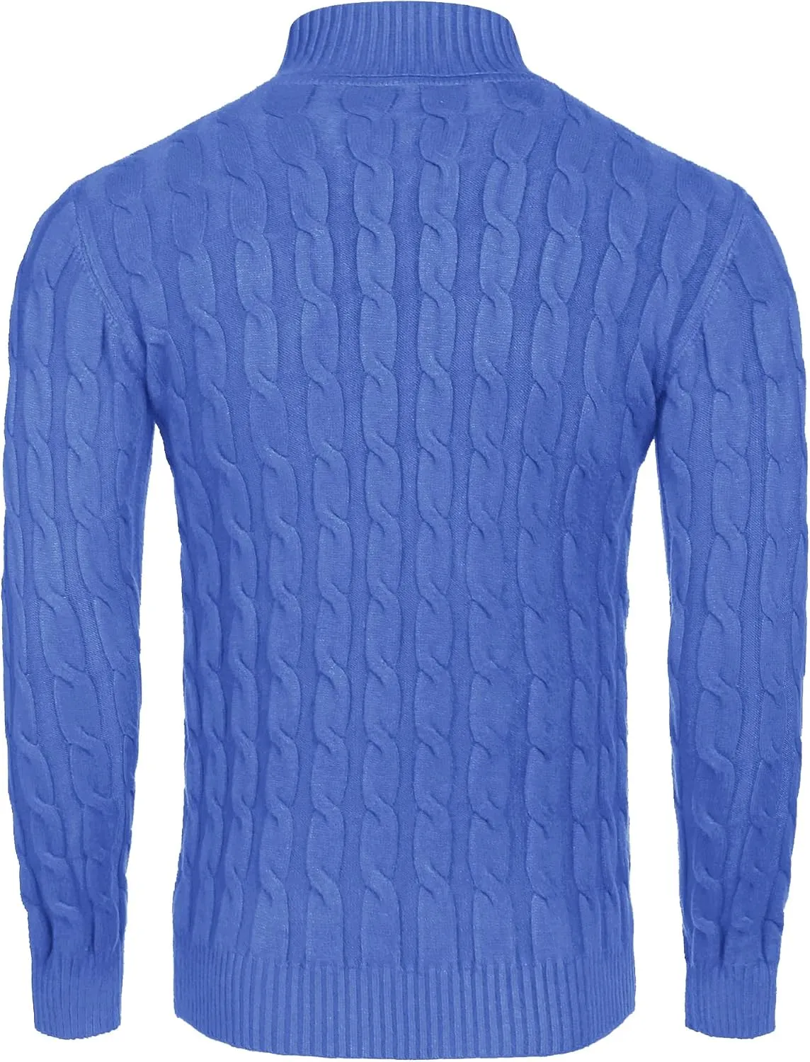 COOFANDY Men's Slim Fit Turtleneck Sweater Casual Twisted Knitted Pullover Sweaters