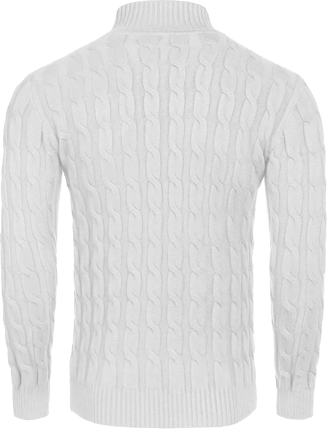 COOFANDY Men's Slim Fit Turtleneck Sweater Casual Twisted Knitted Pullover Sweaters