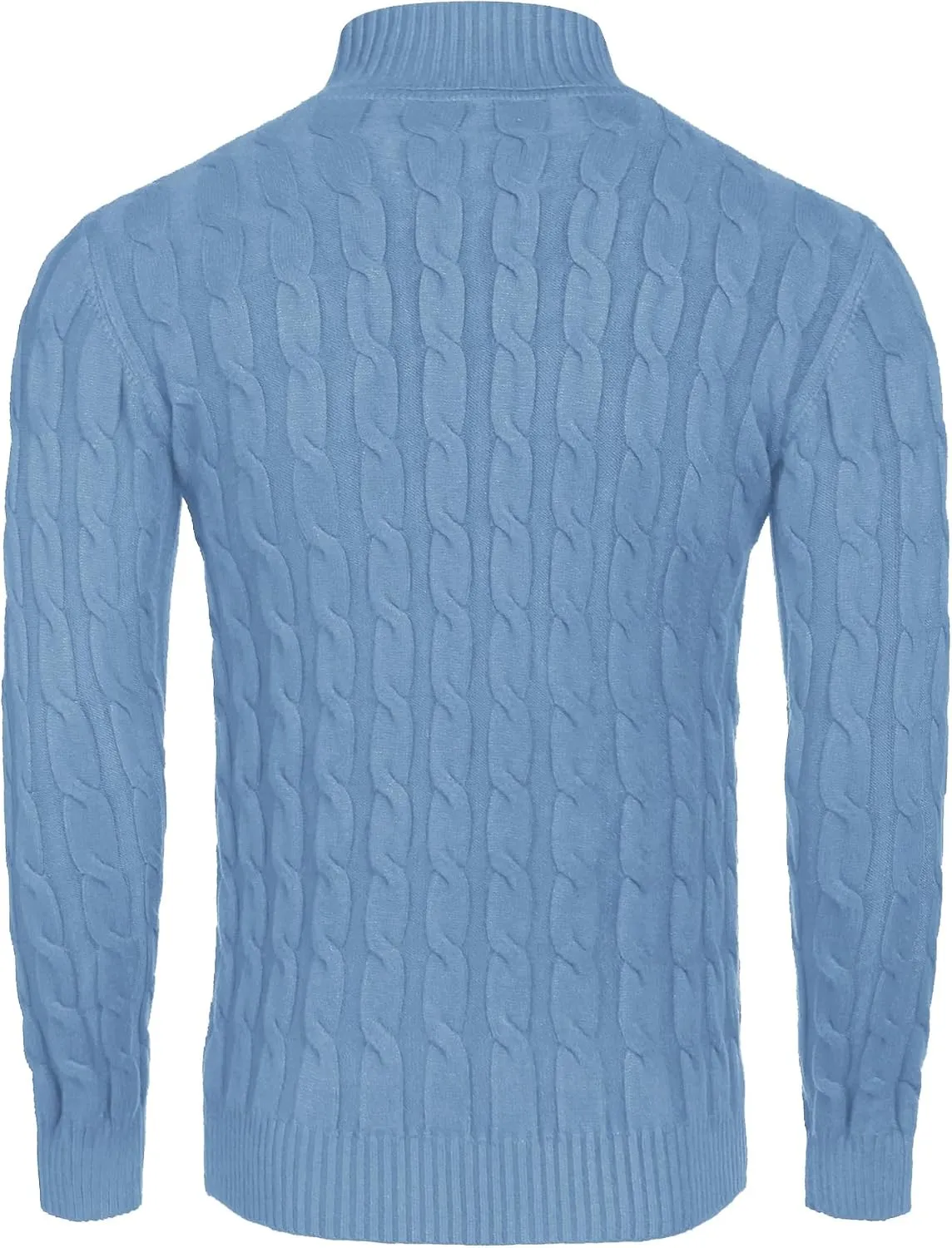 COOFANDY Men's Slim Fit Turtleneck Sweater Casual Twisted Knitted Pullover Sweaters