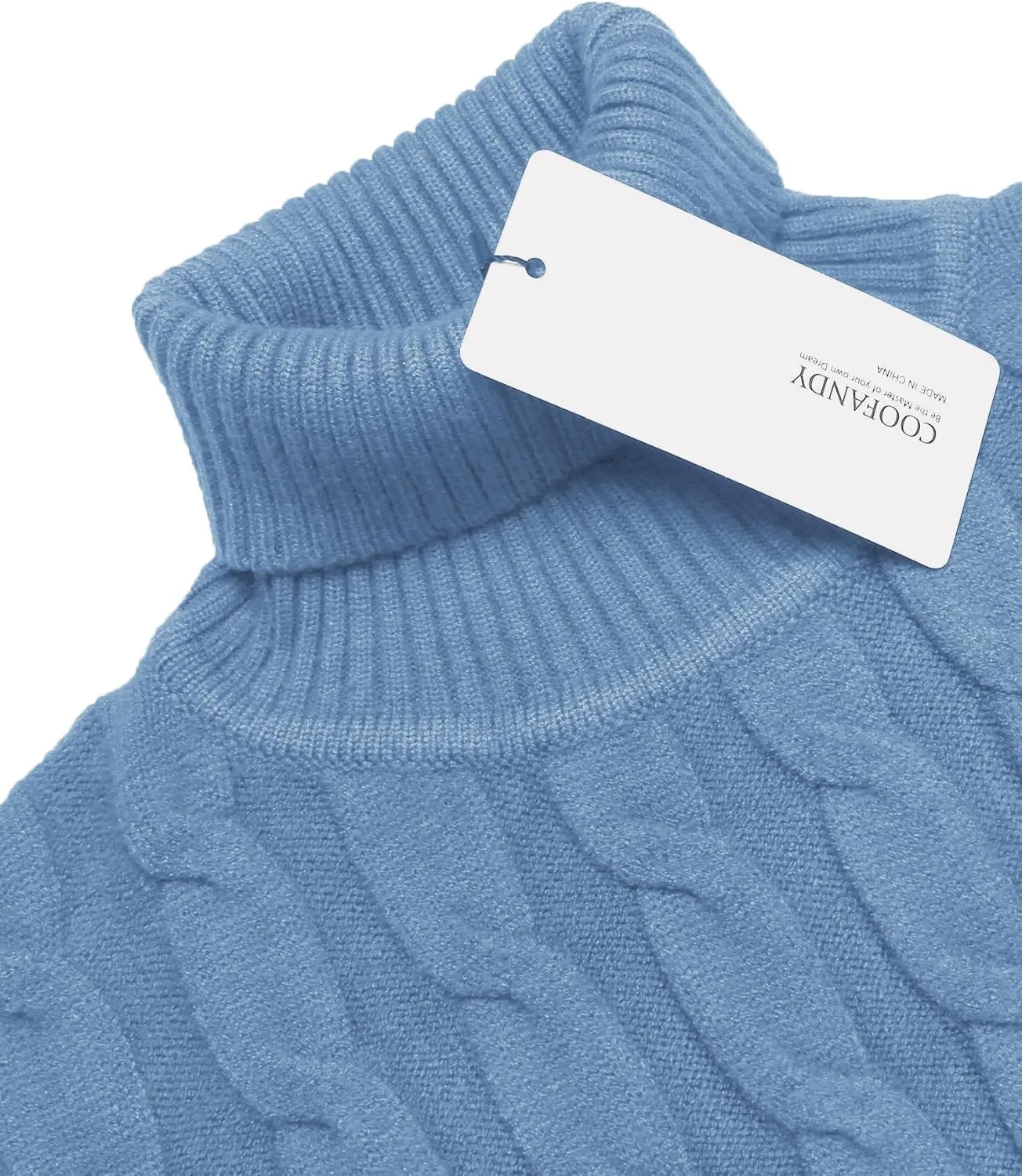 COOFANDY Men's Slim Fit Turtleneck Sweater Casual Twisted Knitted Pullover Sweaters