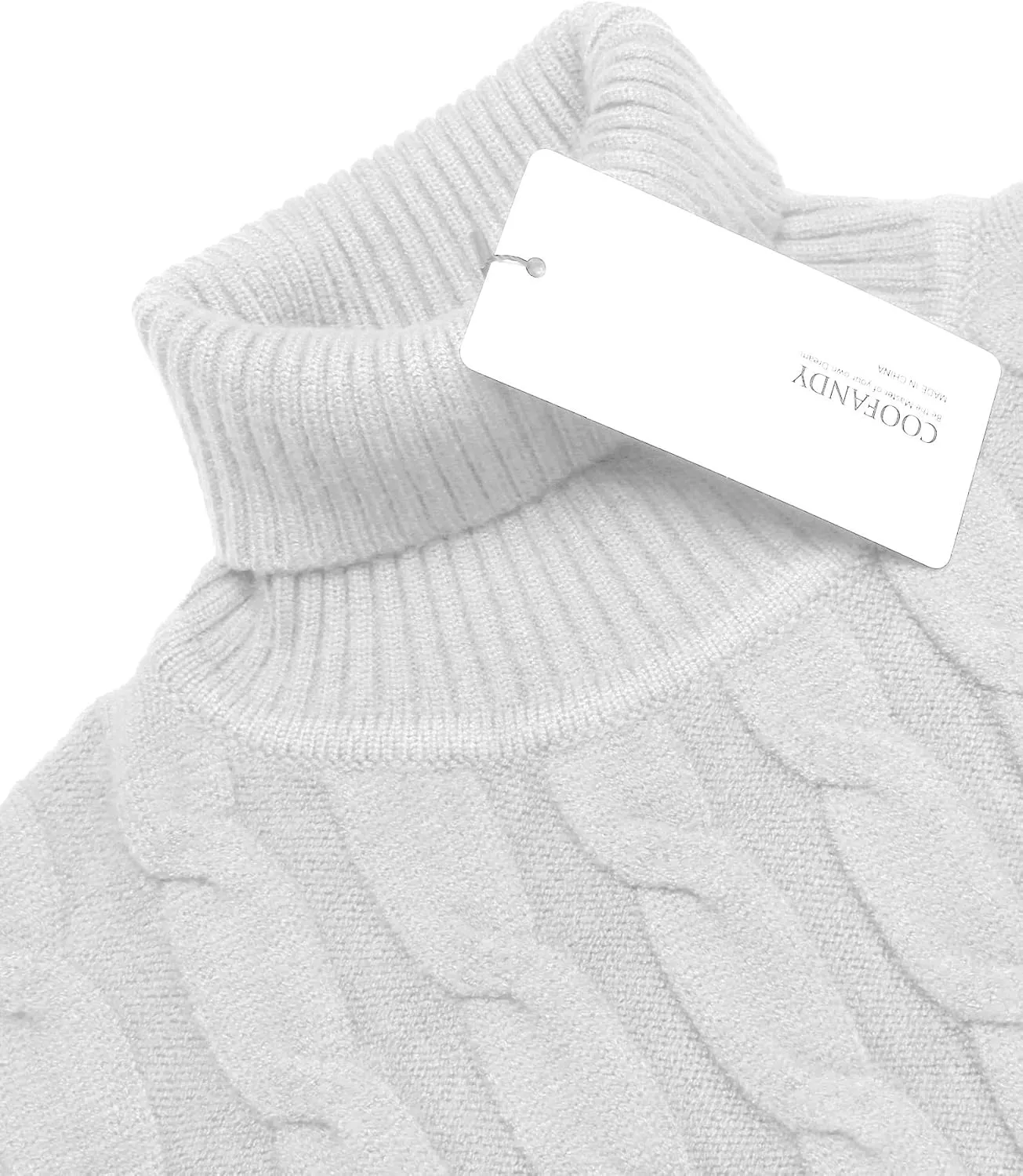 COOFANDY Men's Slim Fit Turtleneck Sweater Casual Twisted Knitted Pullover Sweaters