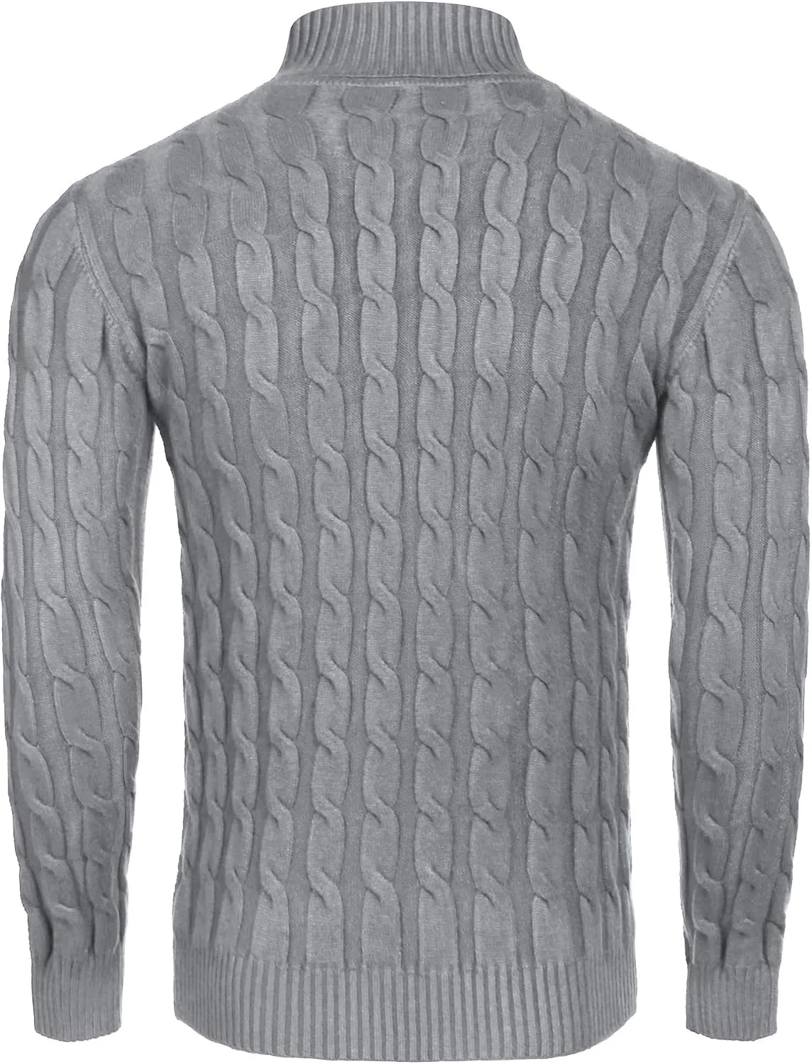 COOFANDY Men's Slim Fit Turtleneck Sweater Casual Twisted Knitted Pullover Sweaters