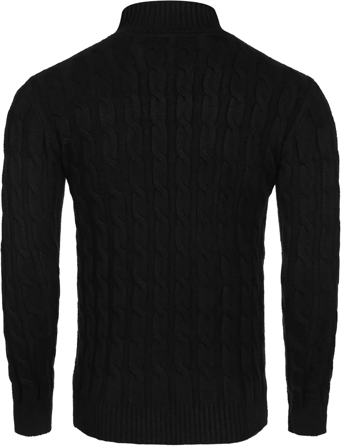 COOFANDY Men's Slim Fit Turtleneck Sweater Casual Twisted Knitted Pullover Sweaters