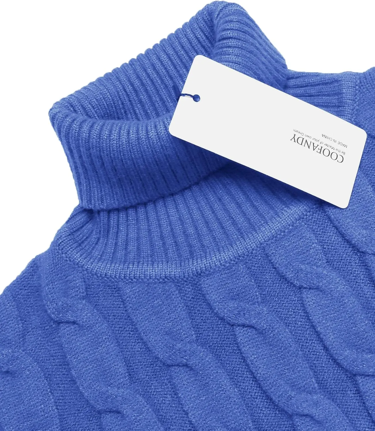 COOFANDY Men's Slim Fit Turtleneck Sweater Casual Twisted Knitted Pullover Sweaters