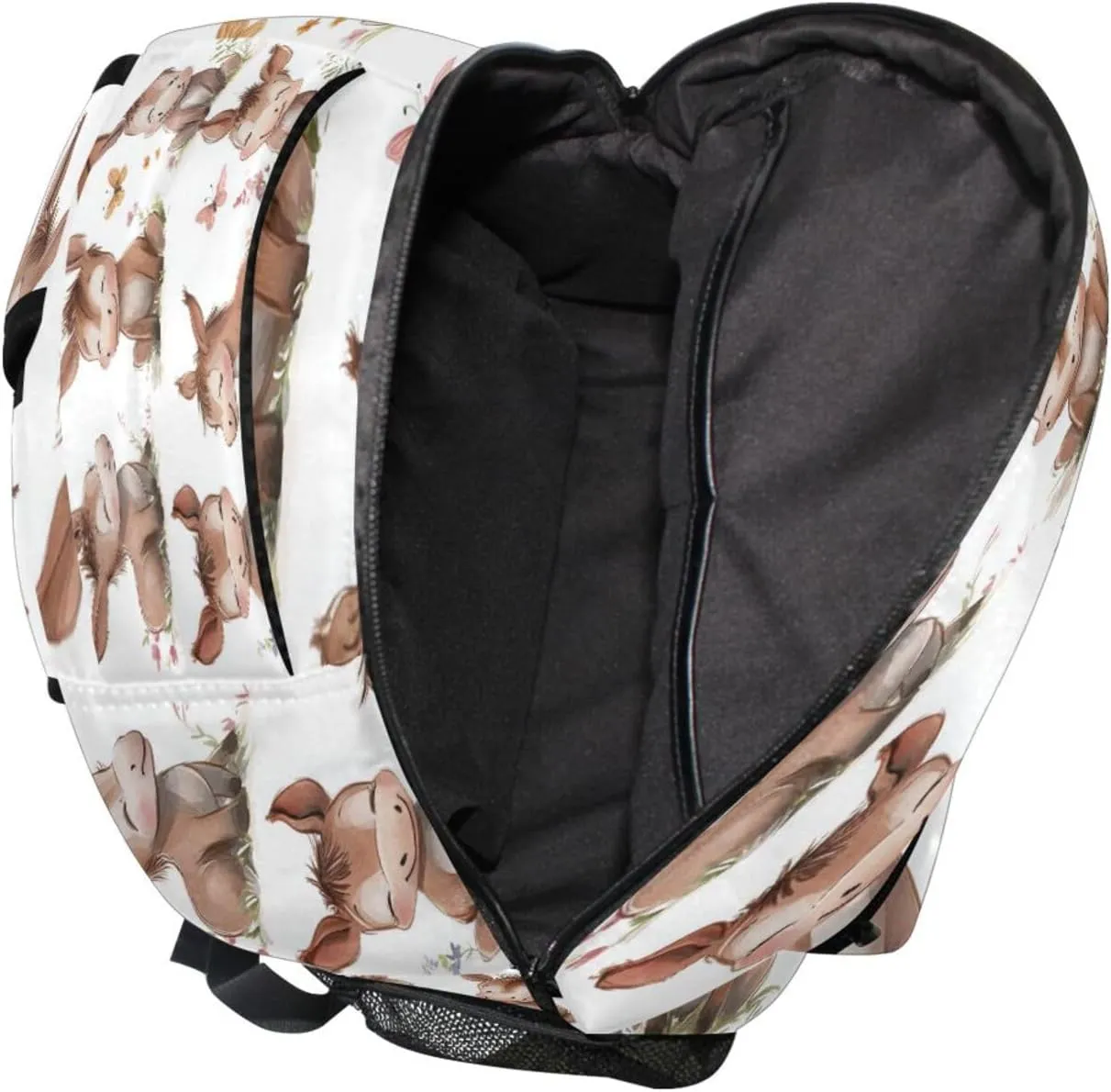 Cool Backpacks for Men Women Waterproof Diaper Bag Backpack with Chest Strap for College Work Cute Donkey White