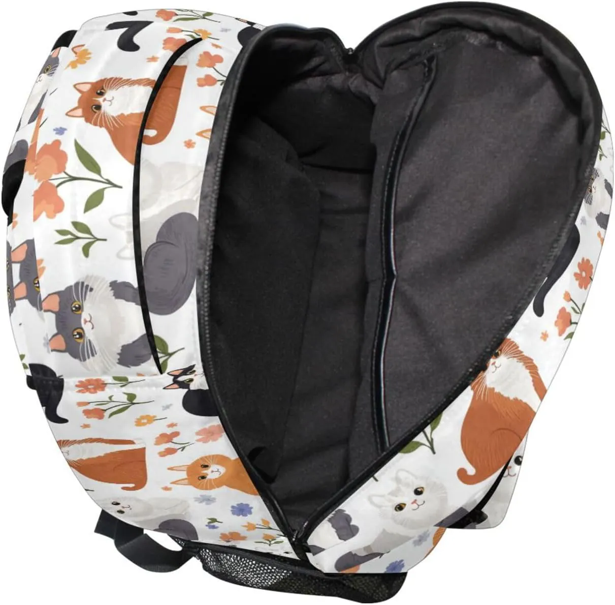 Cool Backpacks for Teacher Nurse Waterproof Sports Backpack with Chest Strap Gift Men & Women Cartoon Cute Manx Cats White