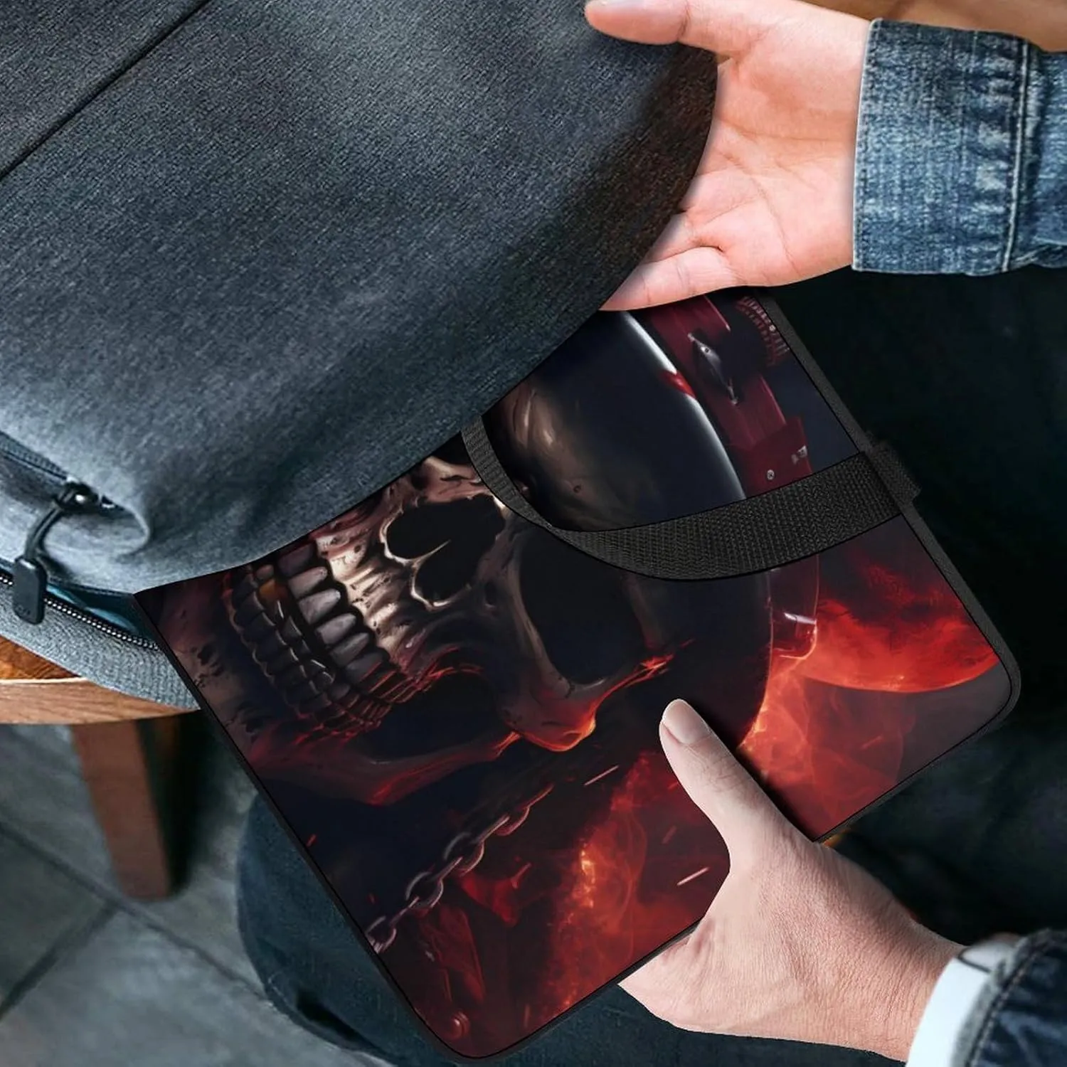 Cool Flaming Skull Laptop Bag Lightweight Computer Bag Laptop Carrying Case Handbag for Work Business