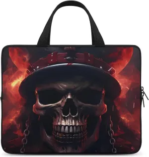 Cool Flaming Skull Laptop Bag Lightweight Computer Bag Laptop Carrying Case Handbag for Work Business